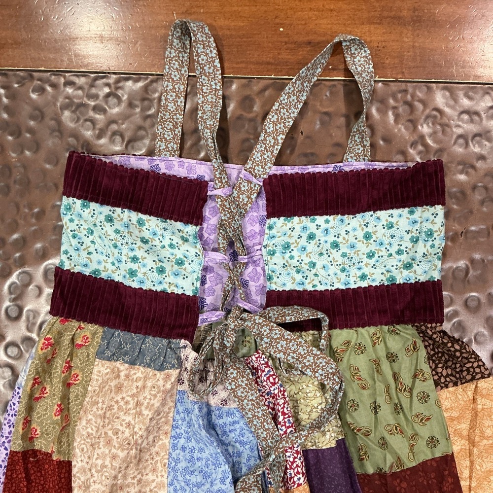 One-of-a-Kind Handmade Patchwork Maxi Dress - Boho, Cottagecore, Folk Size S/M - Picture 7 of 12